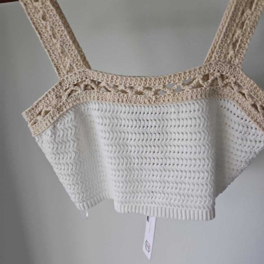 HOUSE OF HARLOW Crochet Crop 100% cotton